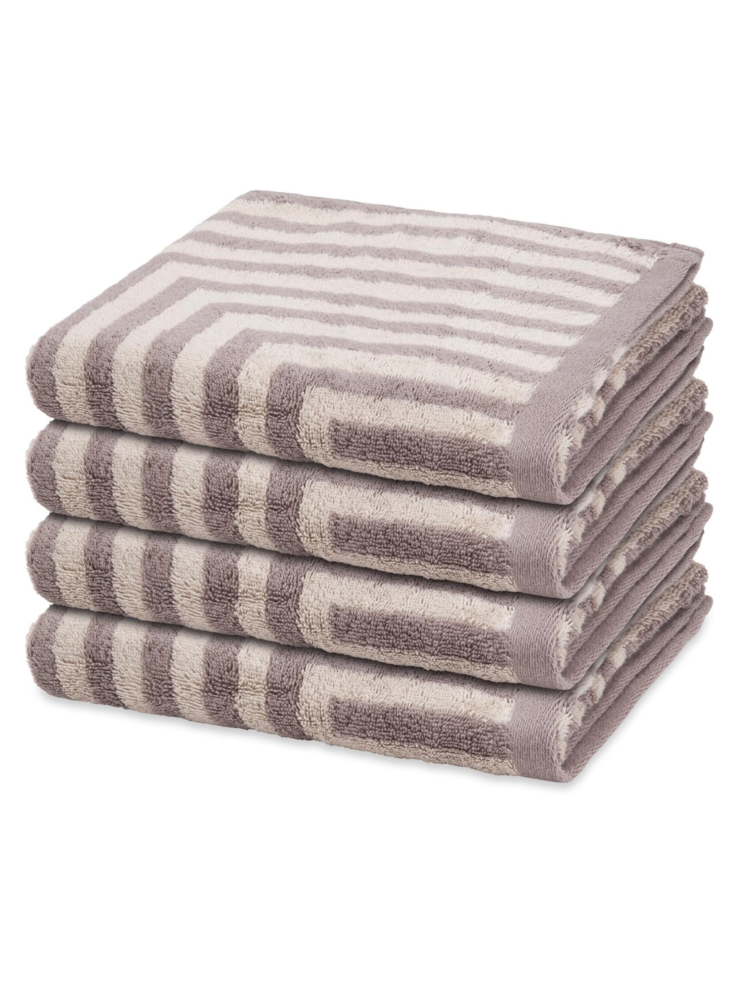 ROSS Handdoek 'Grafik' in Beige: voorkant