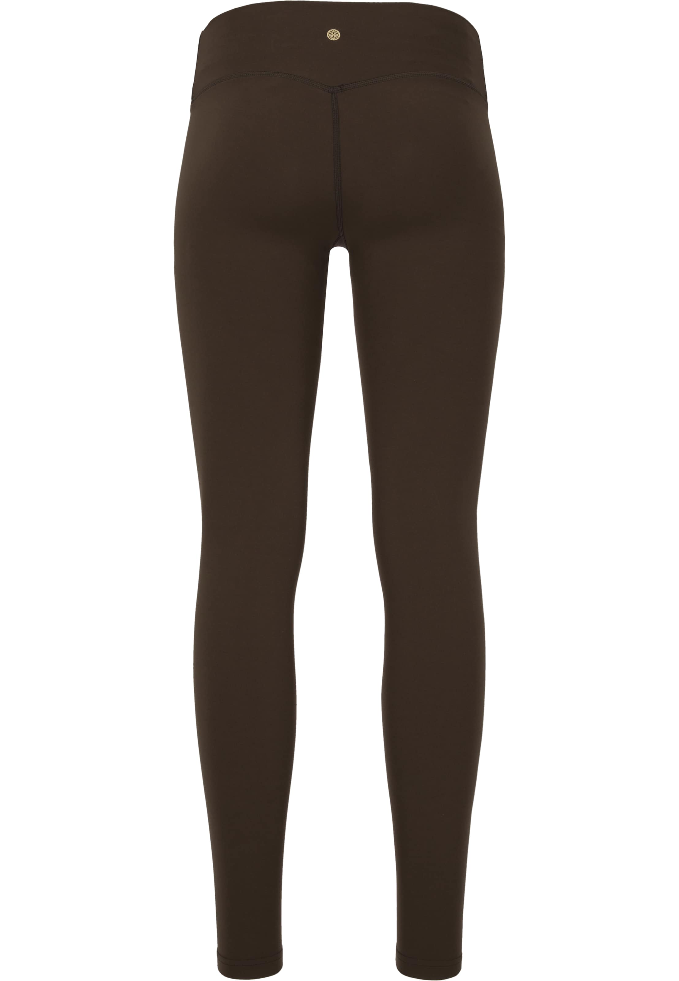 Athlecia Skinny Workout Pants 'Luxe' in Brown