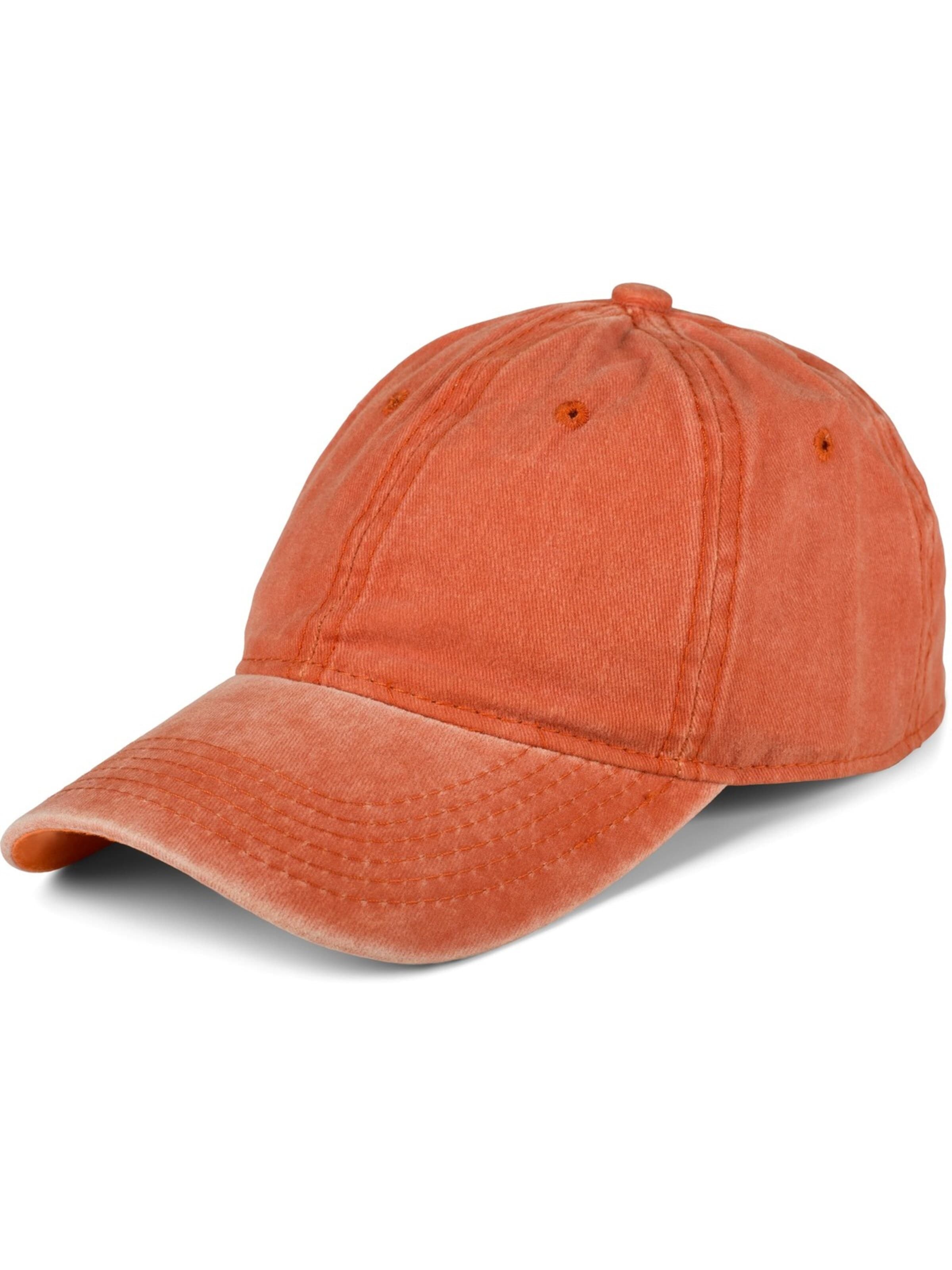 styleBREAKER Cap 'Vintage Baseball Cap Washed Used Look' in Orange: front