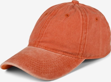 styleBREAKER Cap 'Vintage Baseball Cap Washed Used Look' in Orange: front