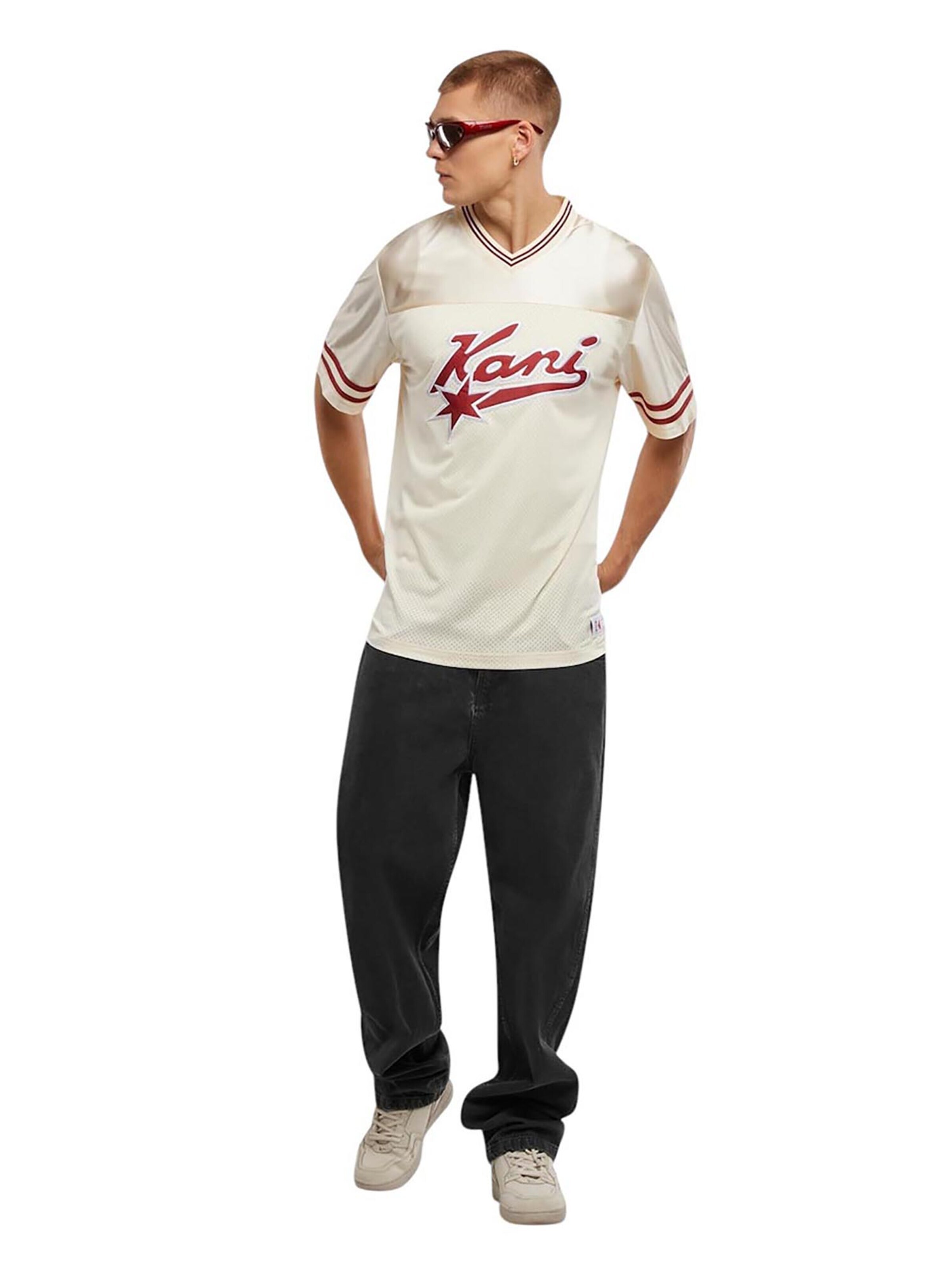 Karl Kani Koszulka 'Varsity' w kolorze beżowy