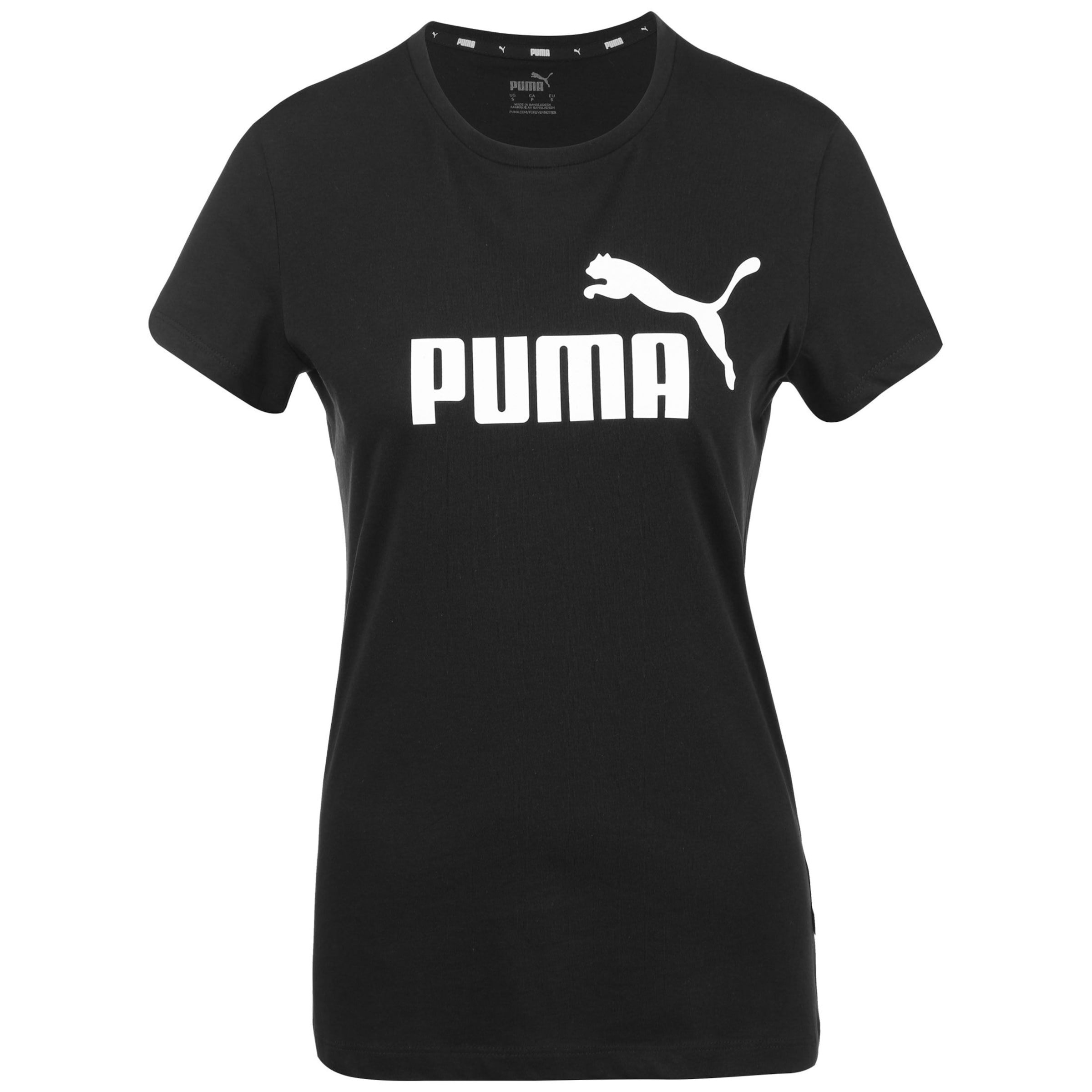 PUMA Λειτουργικό μπλουζάκι 'Essential' σε μαύρο: μπροστά