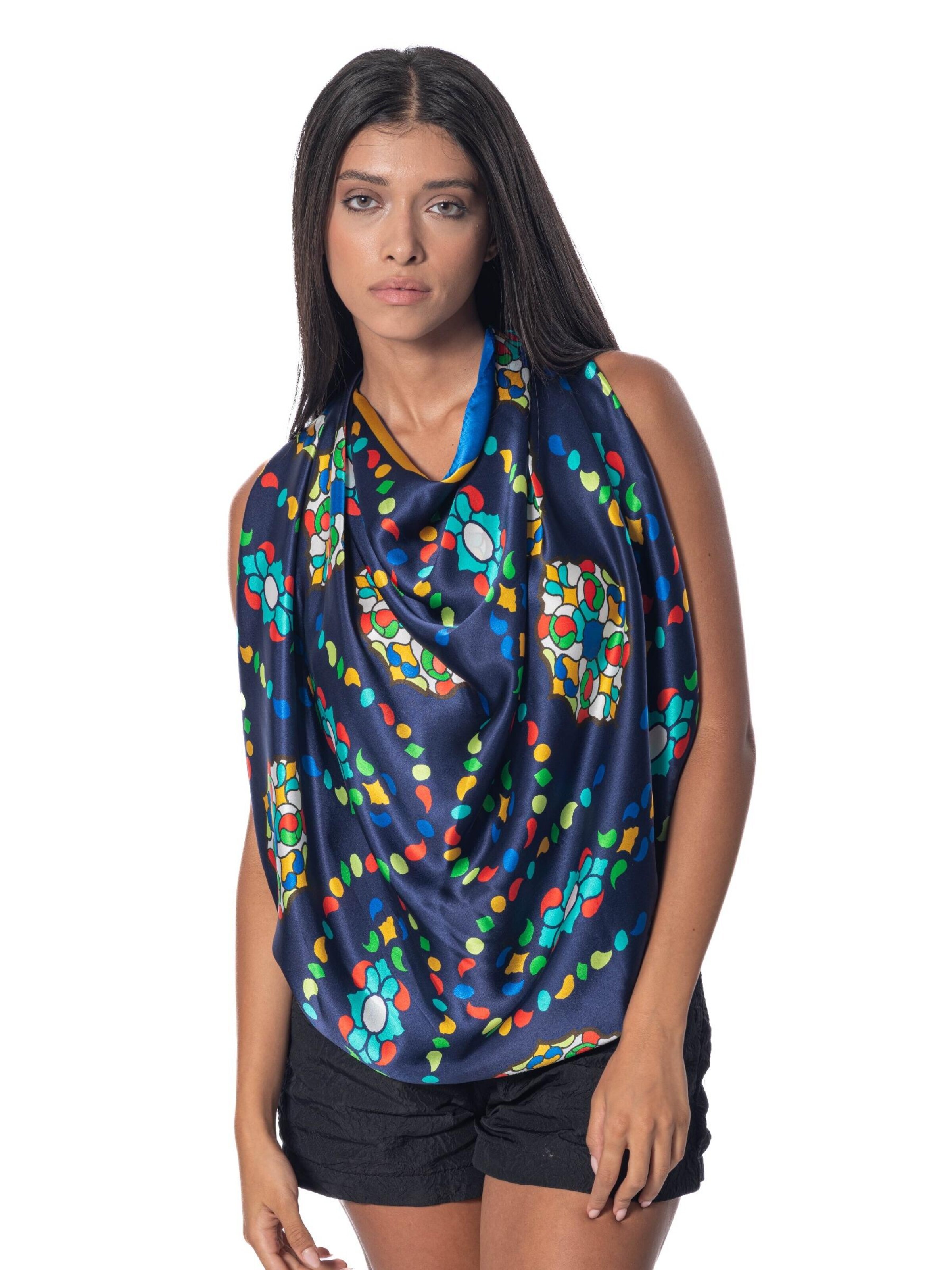 AFROZAN Scarf 'OROSI-Silk scarf' in Blue