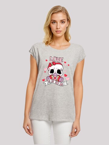 T-shirt 'Anti Valentinstag LOVE is in the air' F4NT4STIC en gris : devant