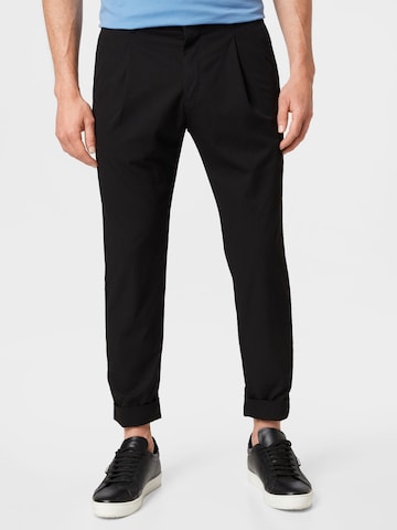 STRELLSON Normální Kalhoty se sklady v pase 'Louis' – černá: přední strana