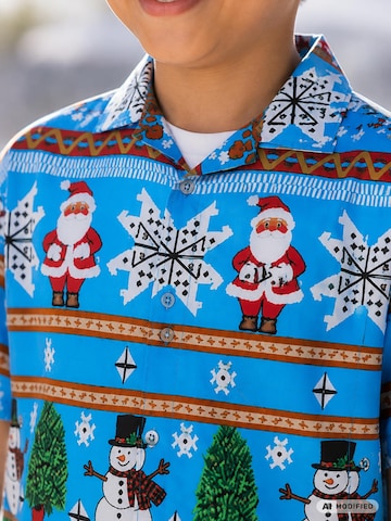 Regular fit Camicia 'Christmas Rows' di King Kameha in blu
