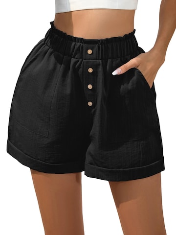 KoJooin Lużny krój Spodnie 'Damenshorts mit elastischem Bund Taschen und Knopfleiste, geeignet für den Alltag und den Sommer' w kolorze czarny
