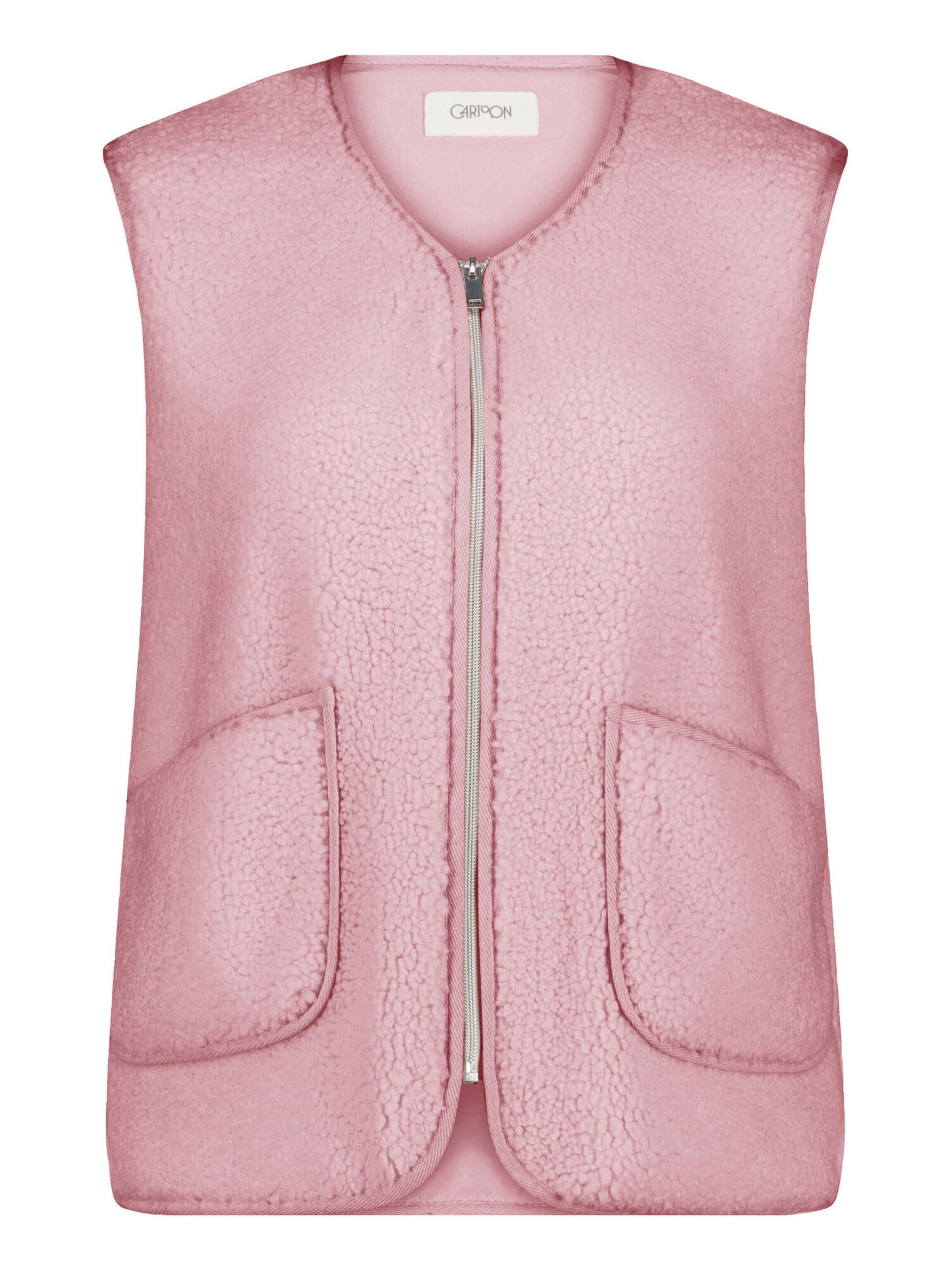 Cartoon Sweatshirt-Jacke mit aufgesetzten Taschen in Pink: Vorderseite