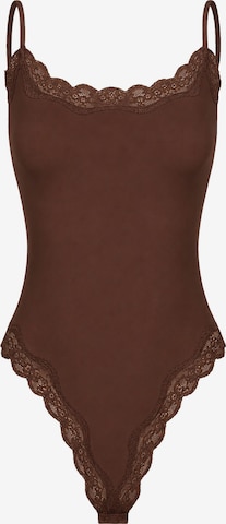 cfab Body 'Bodysuit String mit Lace' i brun: framsida