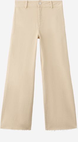 MANGO Wide Leg Farkut 'CATHERIN' värissä beige: etupuoli