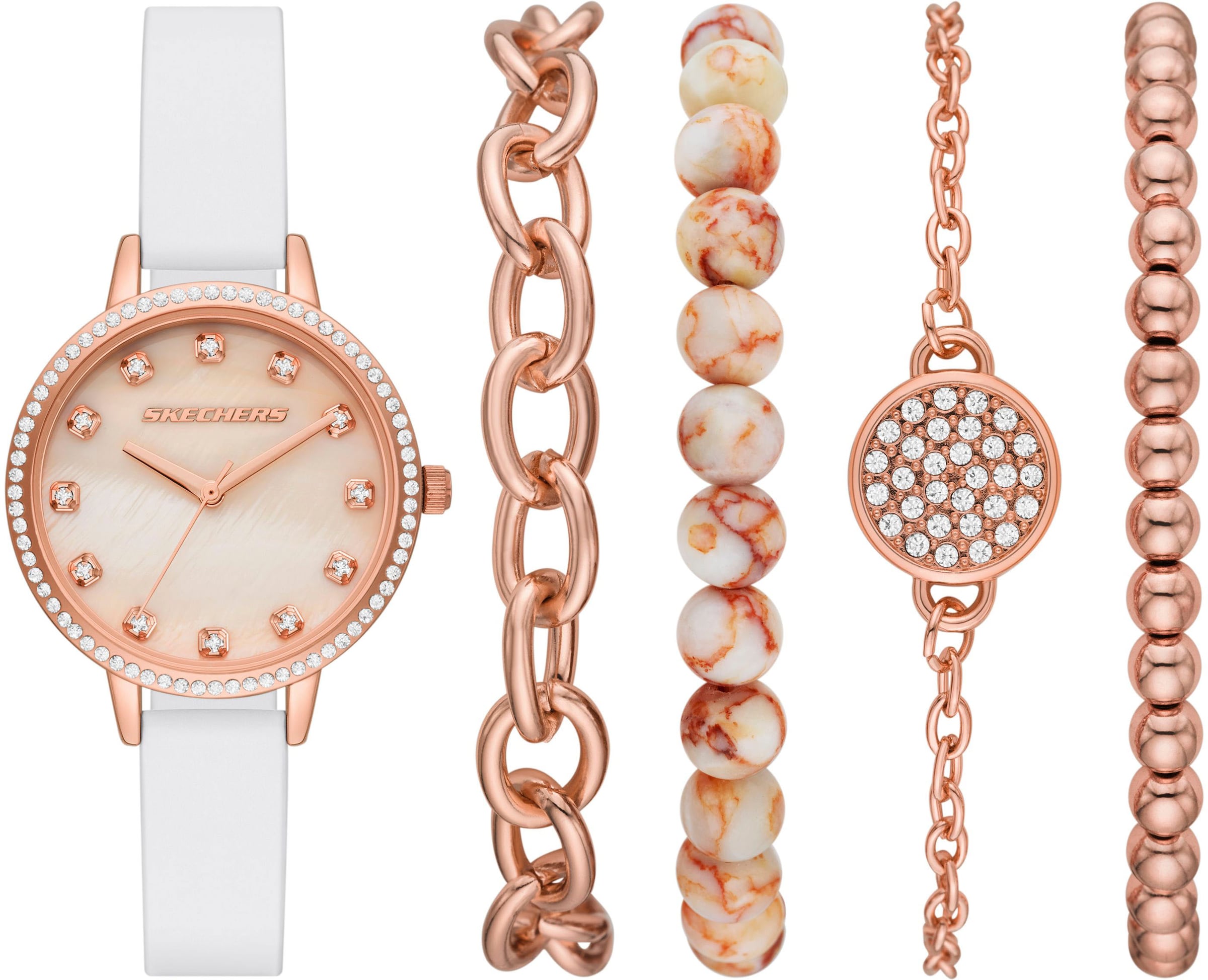 SKECHERS Analog Watch in White: front