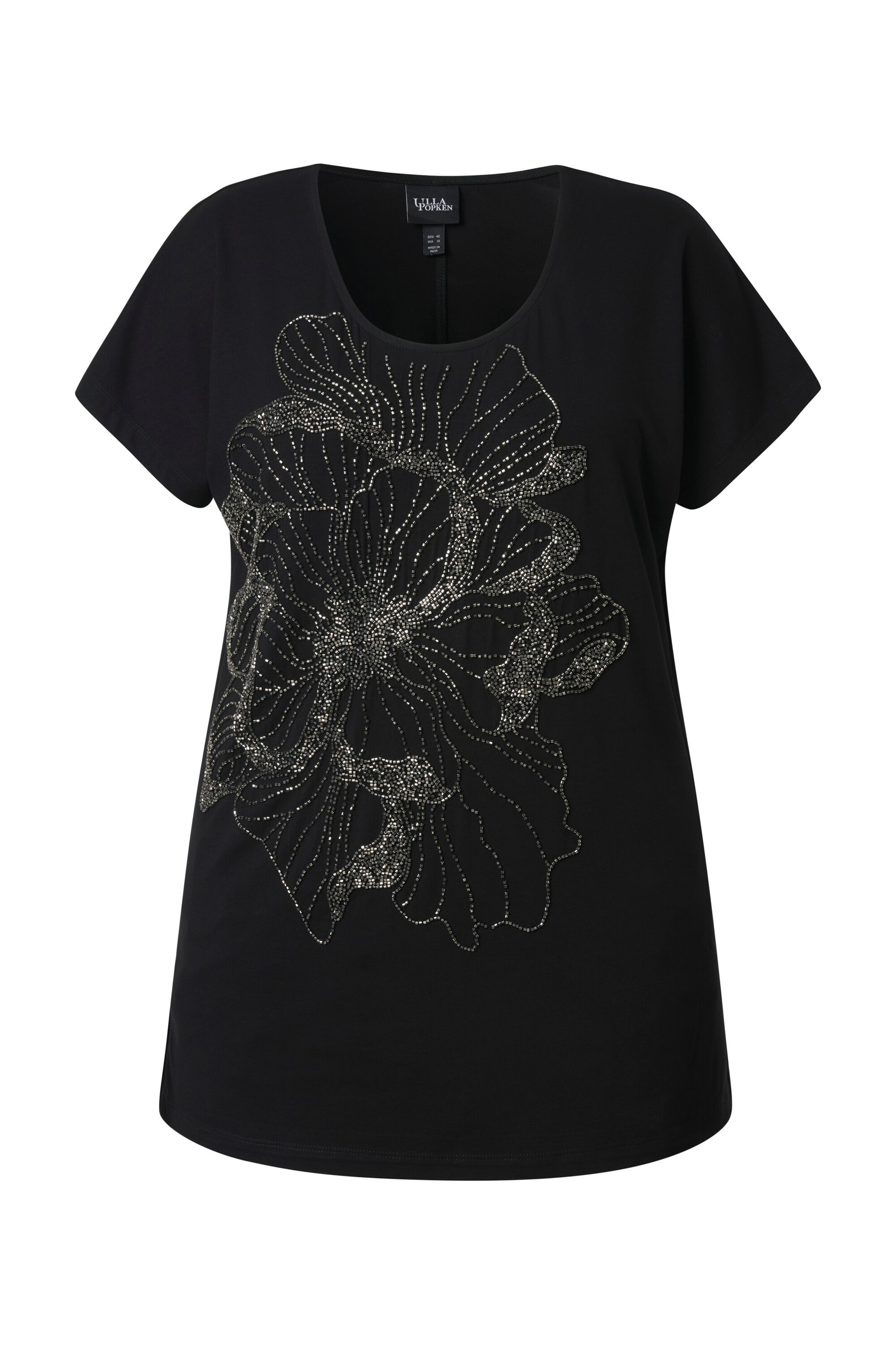 Ulla Popken Shirt in Zwart: voorkant