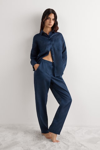 INTIMISSIMI Regular Pants 'The Pure Linen' in Blue