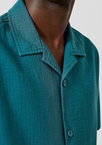 QS Regular Fit Hemd in Blau