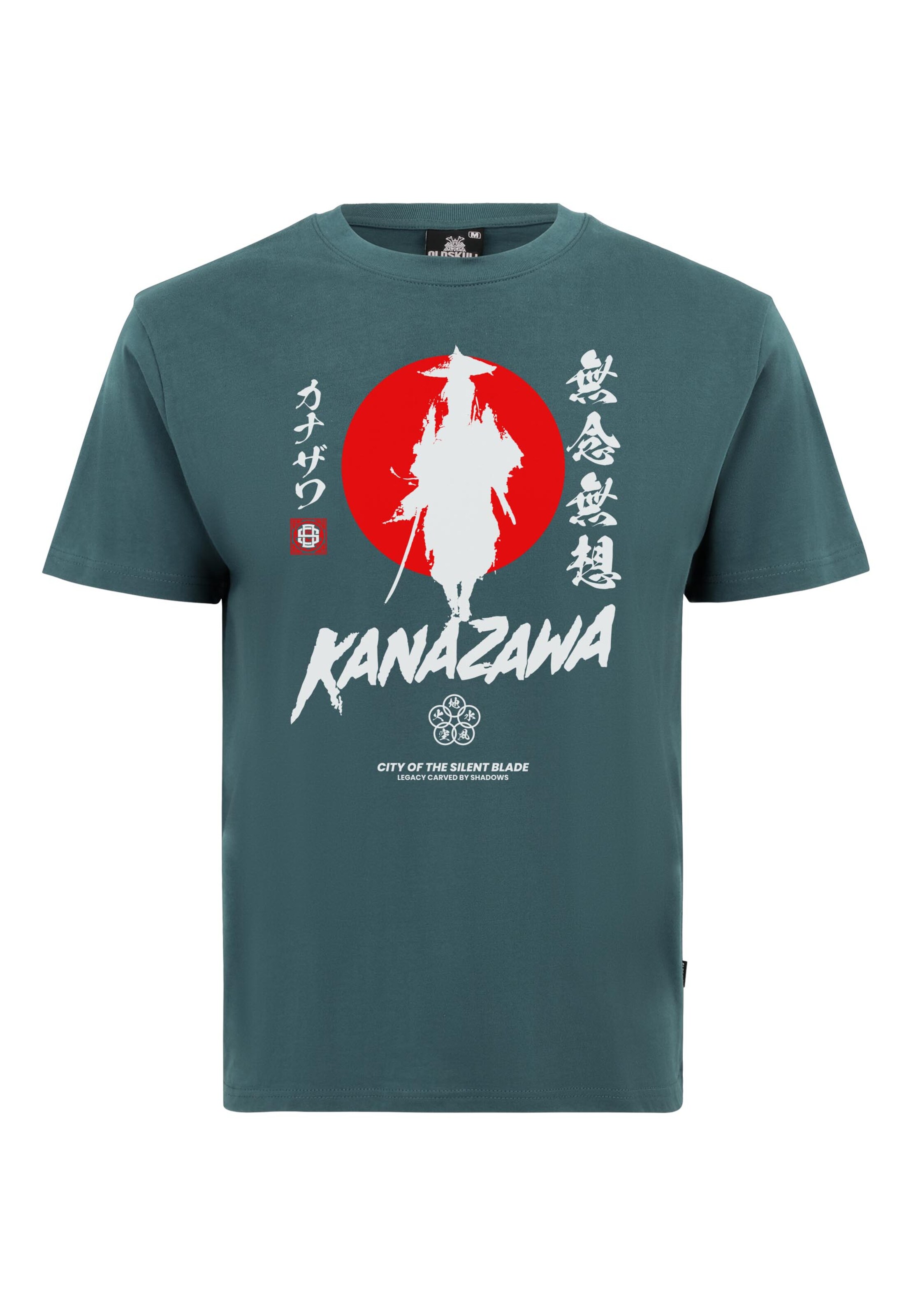 Oldskull Shirt 'Asian Silent Blade Kanazawa' in Blauw: voorkant