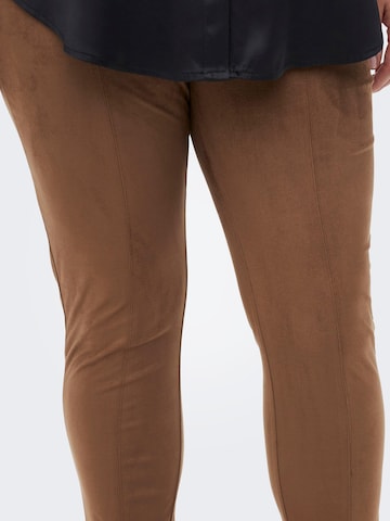 ONLY Carmakoma Slim fit Leggings 'Jennie' in Brown