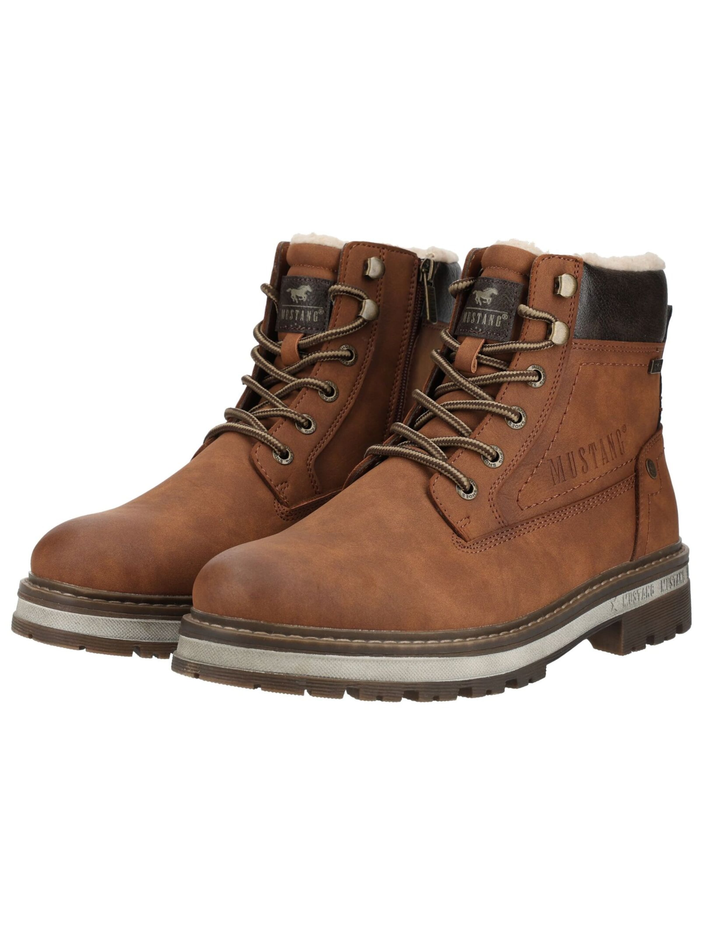 MUSTANG Lace-up boots 'Merem' in Brown