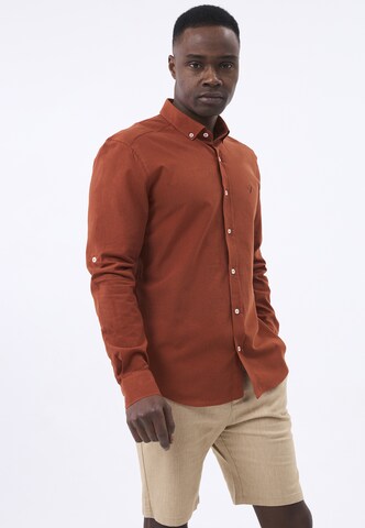 Felix Hardy Regular fit Overhemd in Brons: voorkant