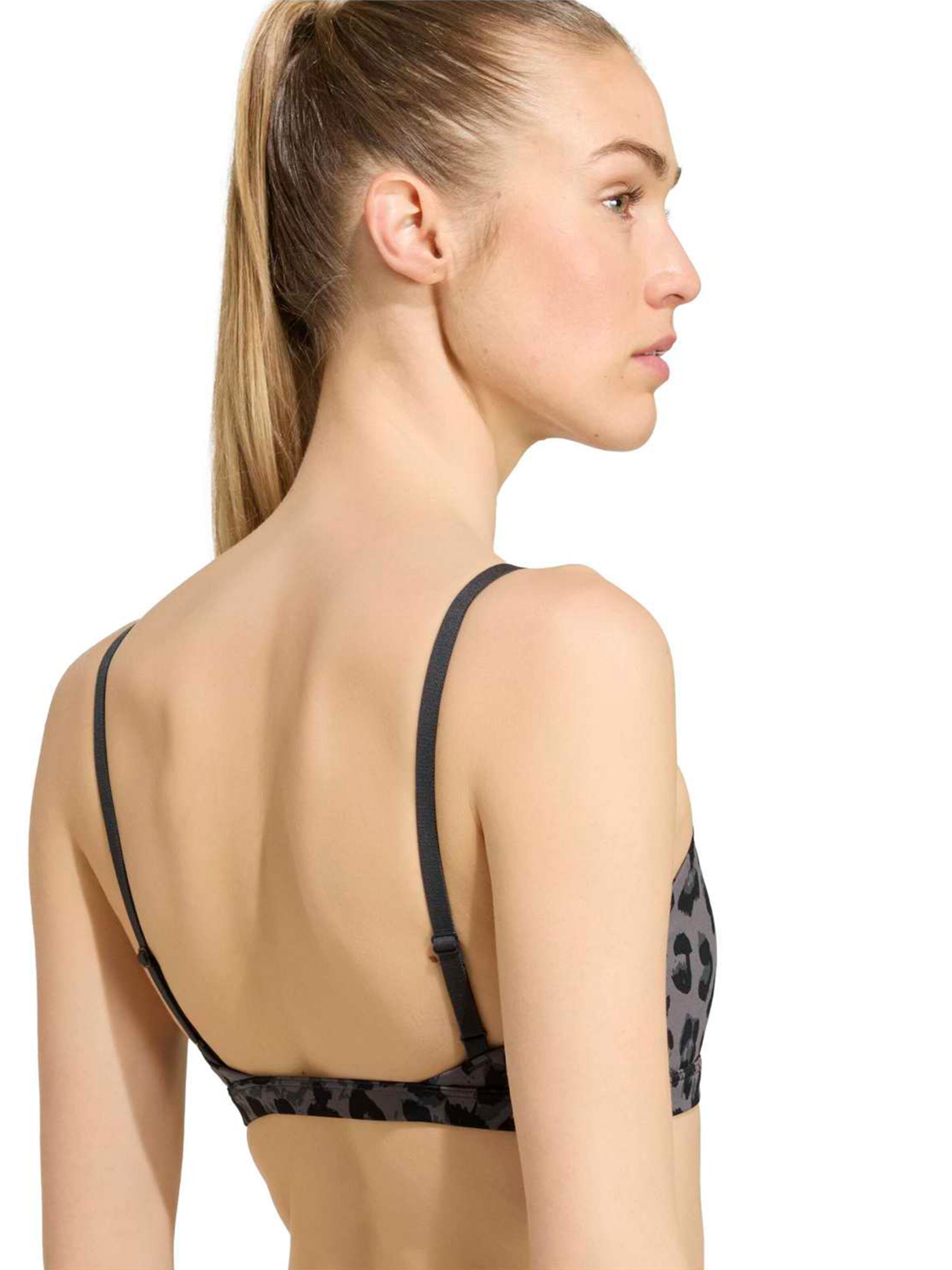 ADIDAS PERFORMANCE - Soutien Bustier Soutien de desporto 'OPT AOP LS BRA' em cinzento