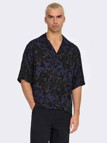Only & Sons Comfort fit Button Up Shirt 'ONSHarris' in Blue