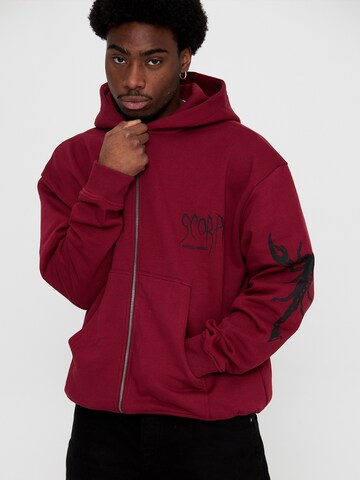 Multiply Apparel Zip-Up Hoodie 'SCORPIO' in Red