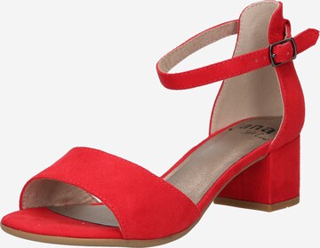 JANA Strap Sandals in Red: front