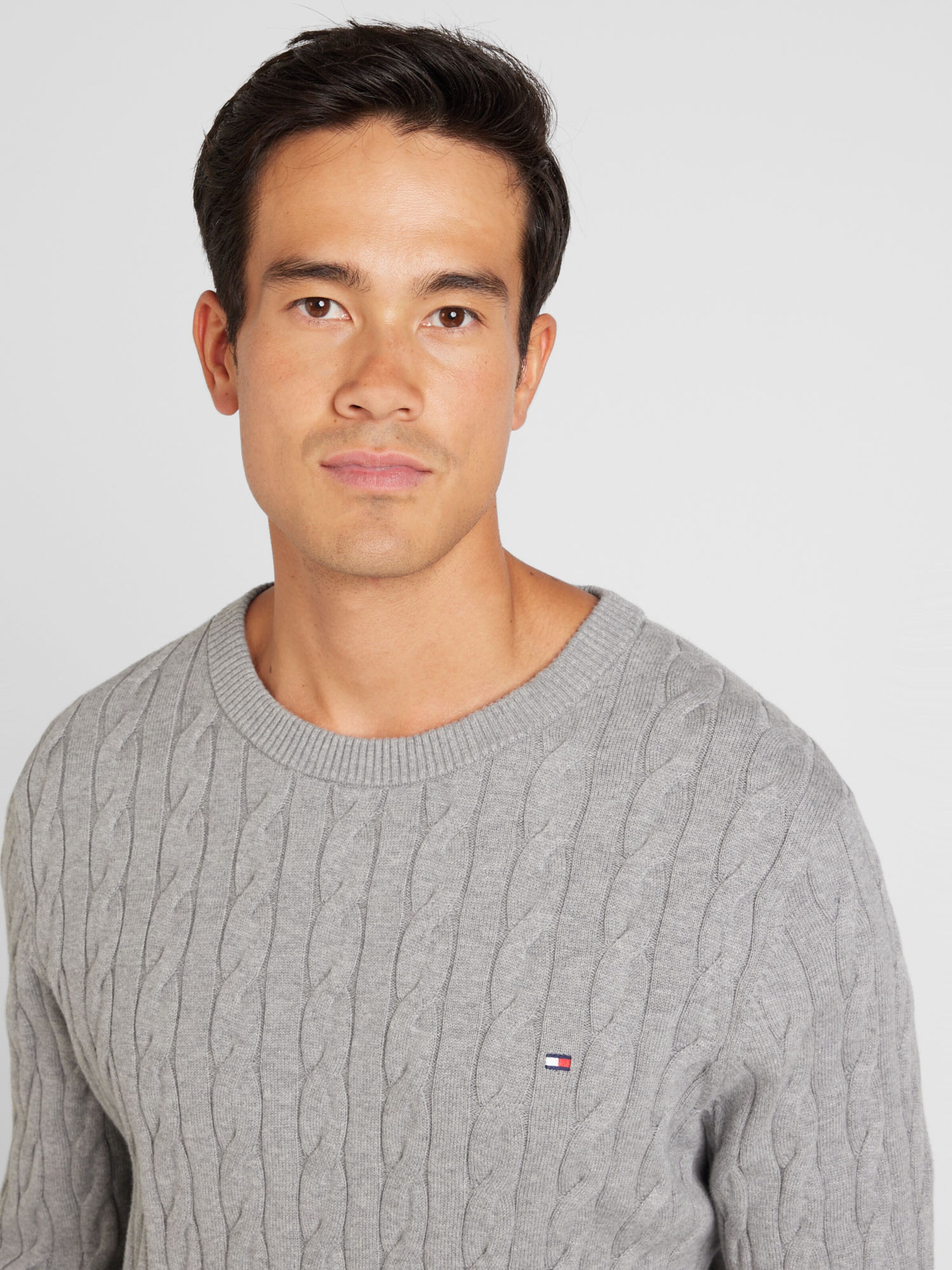 Pull gris tommy hilfiger hotsell