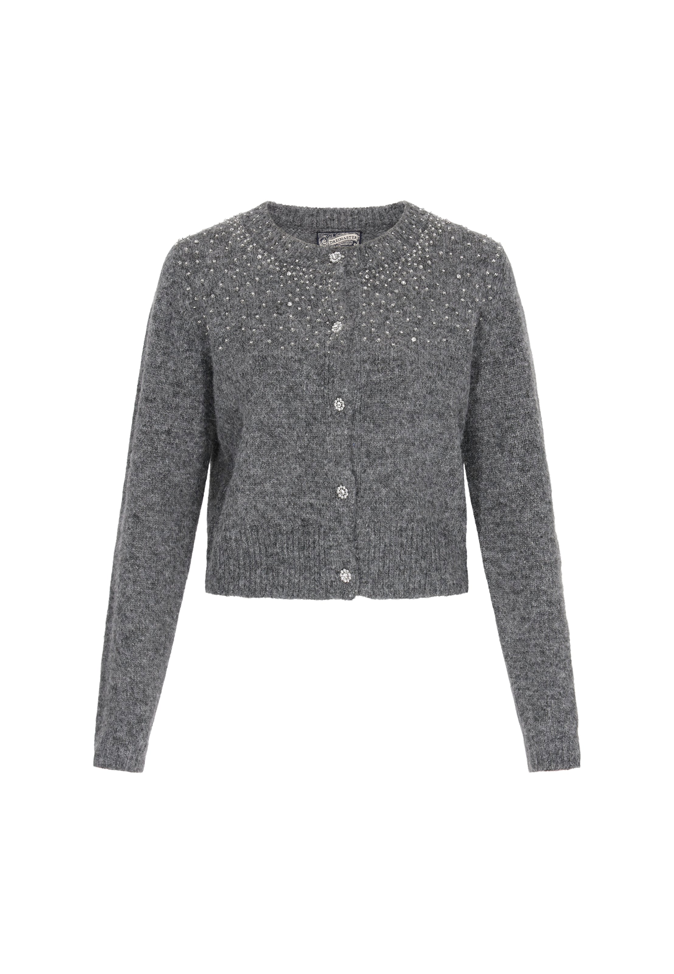 DreiMaster Vintage Вязаная кофта в Серый: спереди