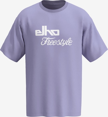 elho T-shirt 'Cliff' i lila: framsida