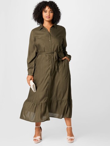 ABOUT YOU Curvy Shirt Dress 'Tamina' in Green