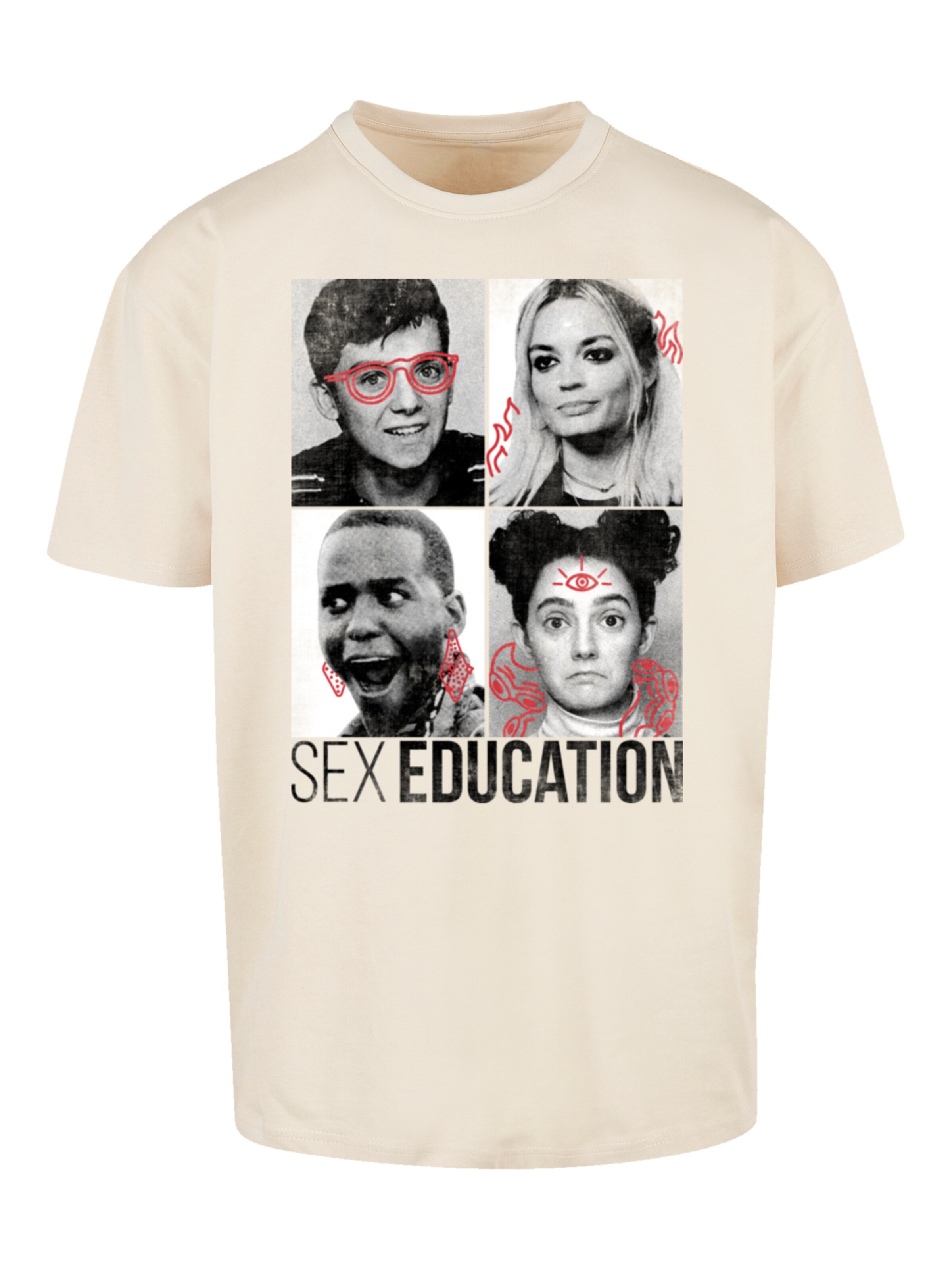 T-Shirt 'Sex Education Class Photos Netflix TV Series' F4NT4STIC en beige : devant