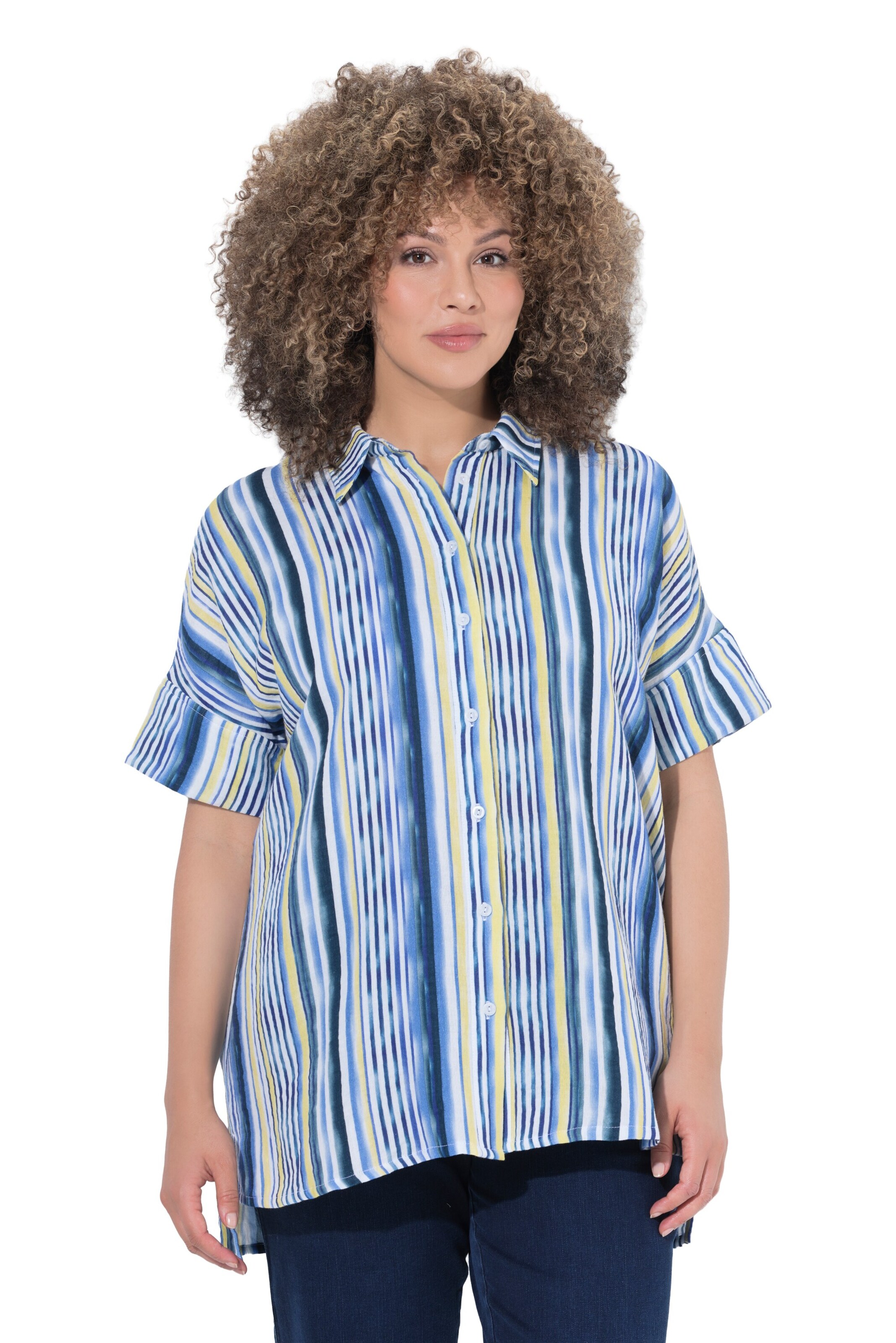 Ulla Popken Blouse in Blauw: voorkant