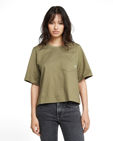 G-STAR Topshirt 'Pocket' in Grün: Vorderseite