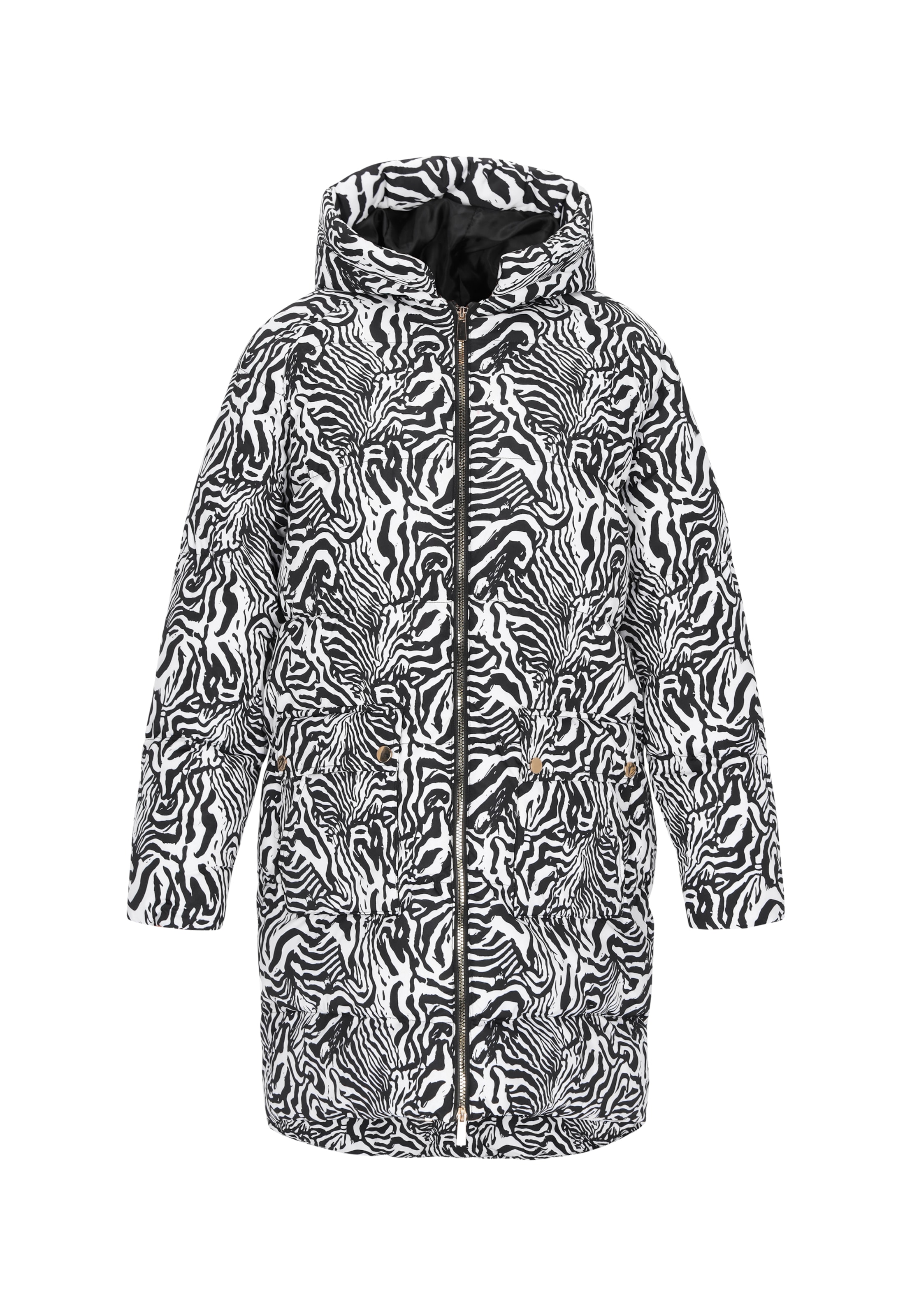 faina Tussenmantel in de kleur Zwart / Wit, Productweergave