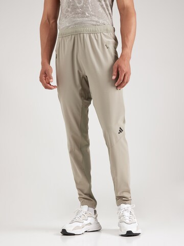 ADIDAS PERFORMANCE Regular Workout Pants 'D4T' in Grey: front