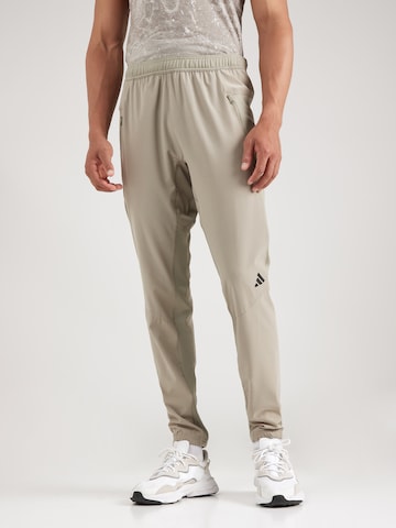 ADIDAS PERFORMANCE Regular Workout Pants 'D4T' in Grey: front