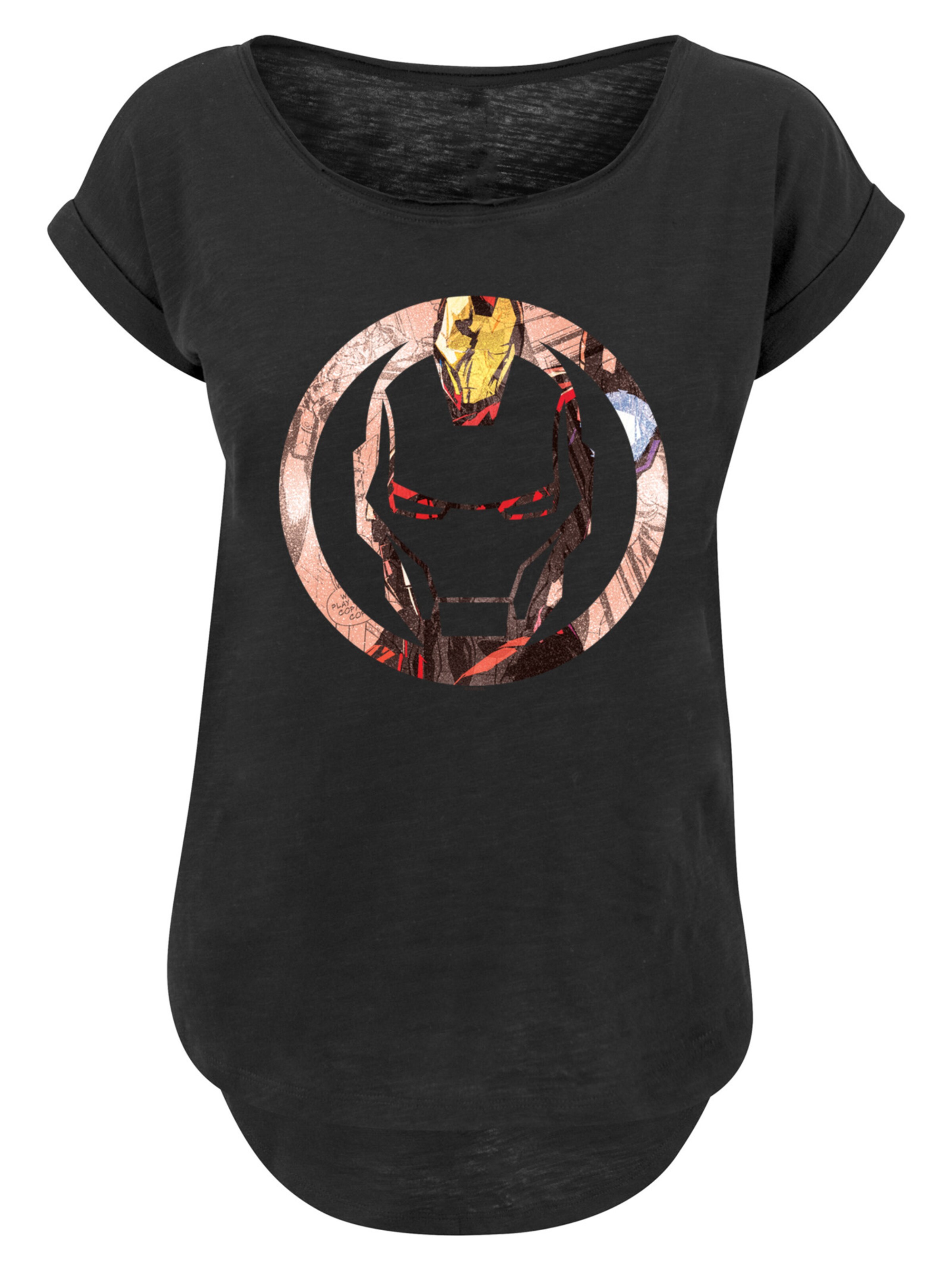 F4NT4STIC Shirt 'Marvel Iron Man Montage Symbol' in Black: front
