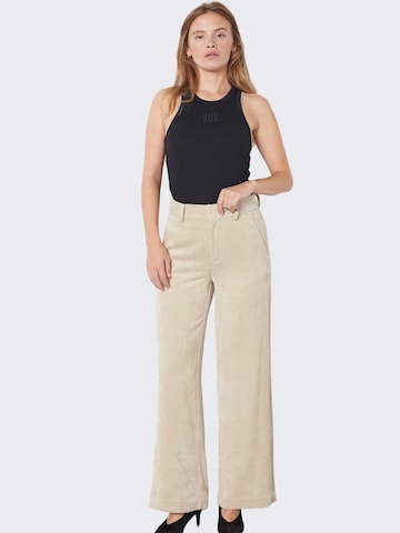 Wide Leg Pantalon 'Daisy' co'couture en beige