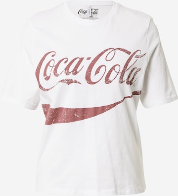 Tricou 'COCA COLA' de la ONLY pe alb: față