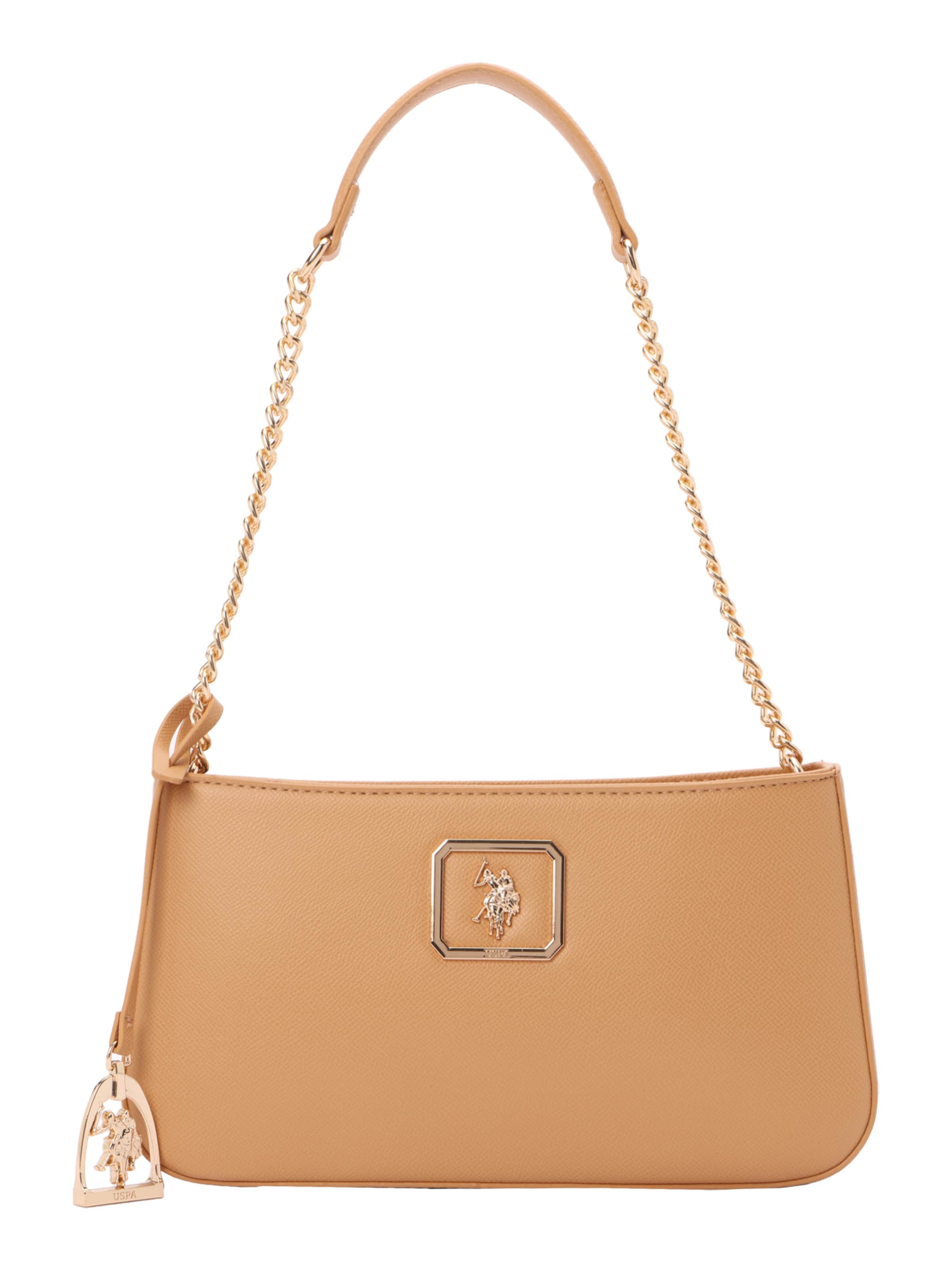 U.S. POLO ASSN. - Bolso de hombro en beige: frente