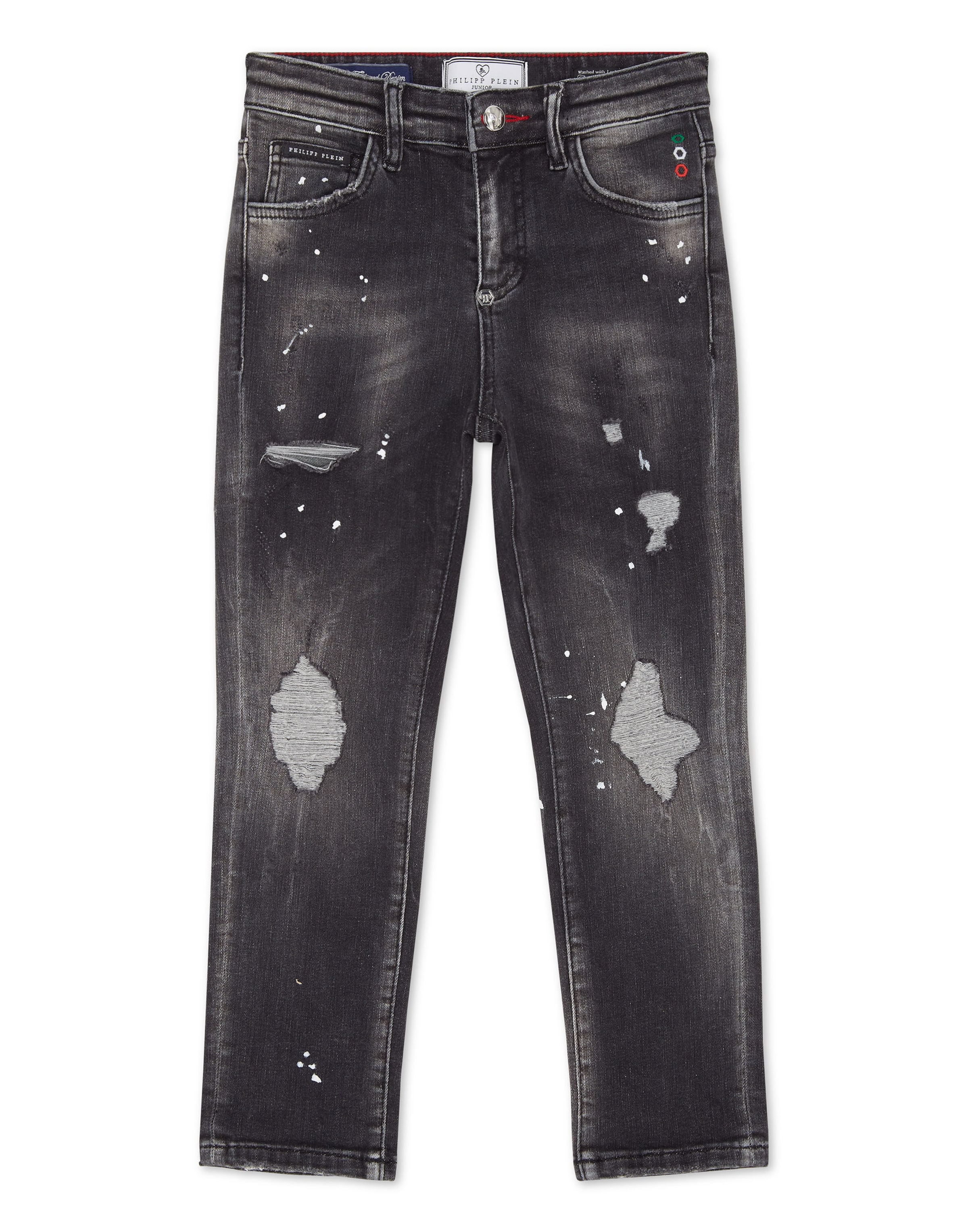 Philipp Plein - Vaquero 'Bulldogs' en gris: frente