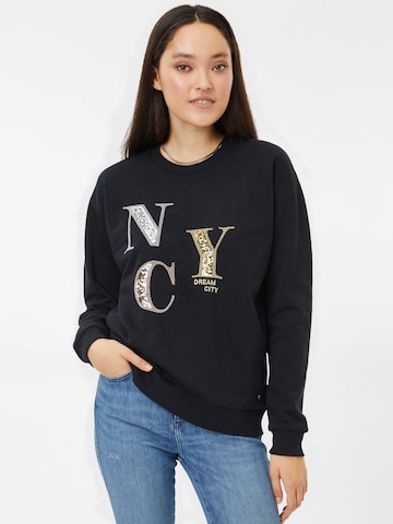 Key LargoSweater majica 'NEW YORK' - crna boja: prednji dio