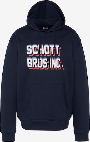 Schott NYC Sweatshirt in Blau: Vorderseite