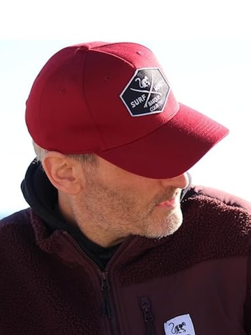 Surf Monkey Athletic Cap in Red: front