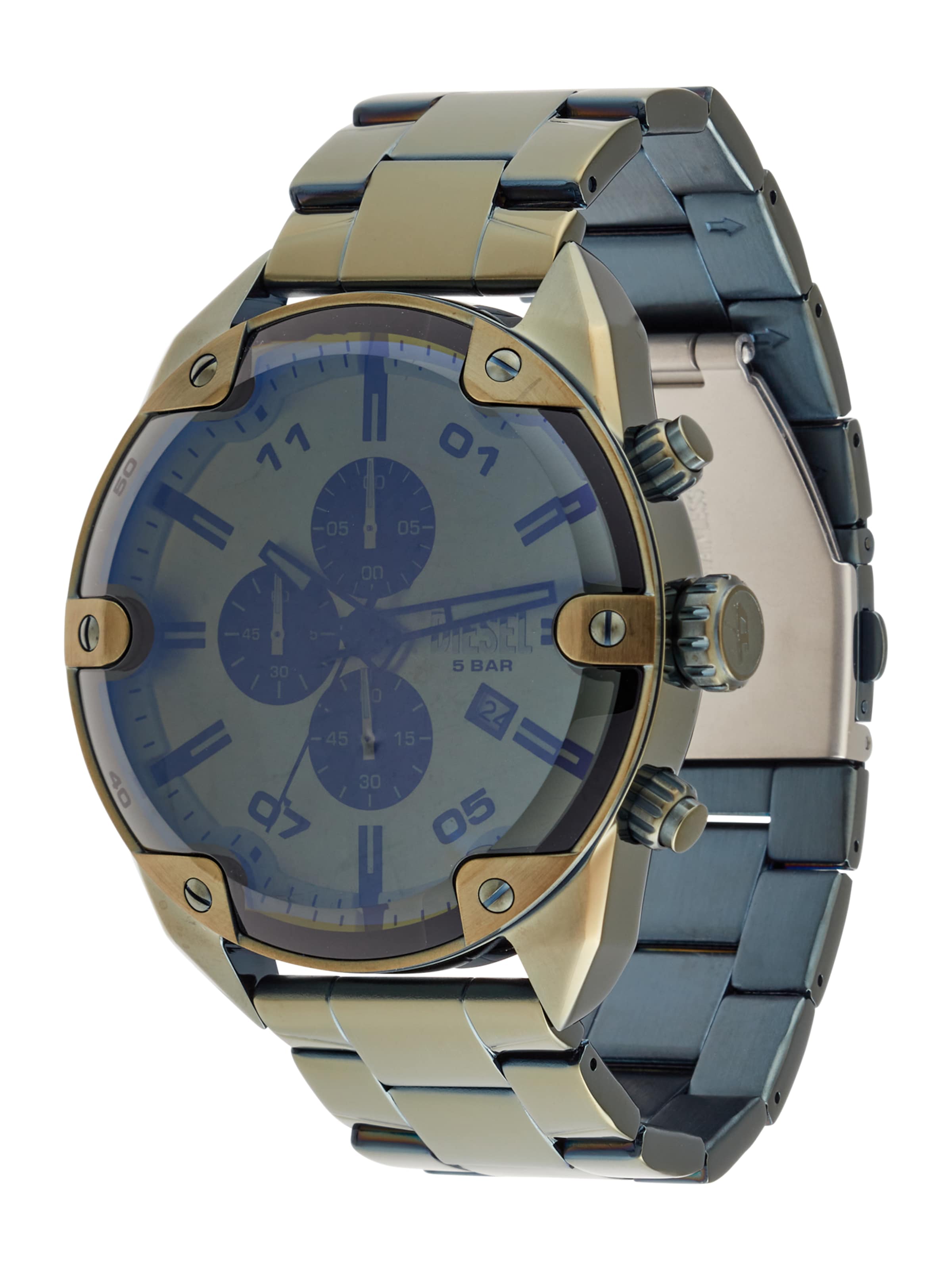 DIESEL Analoog horloge 'Spiked' in Groen: voorkant