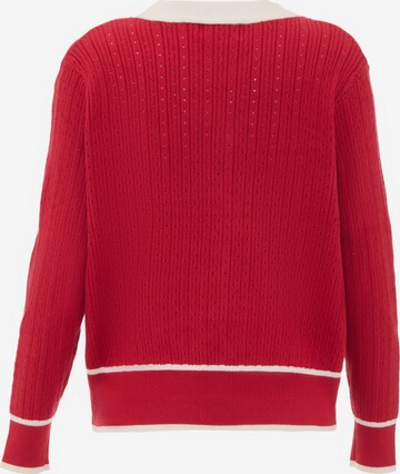 NALLY Knit Cardigan in Red