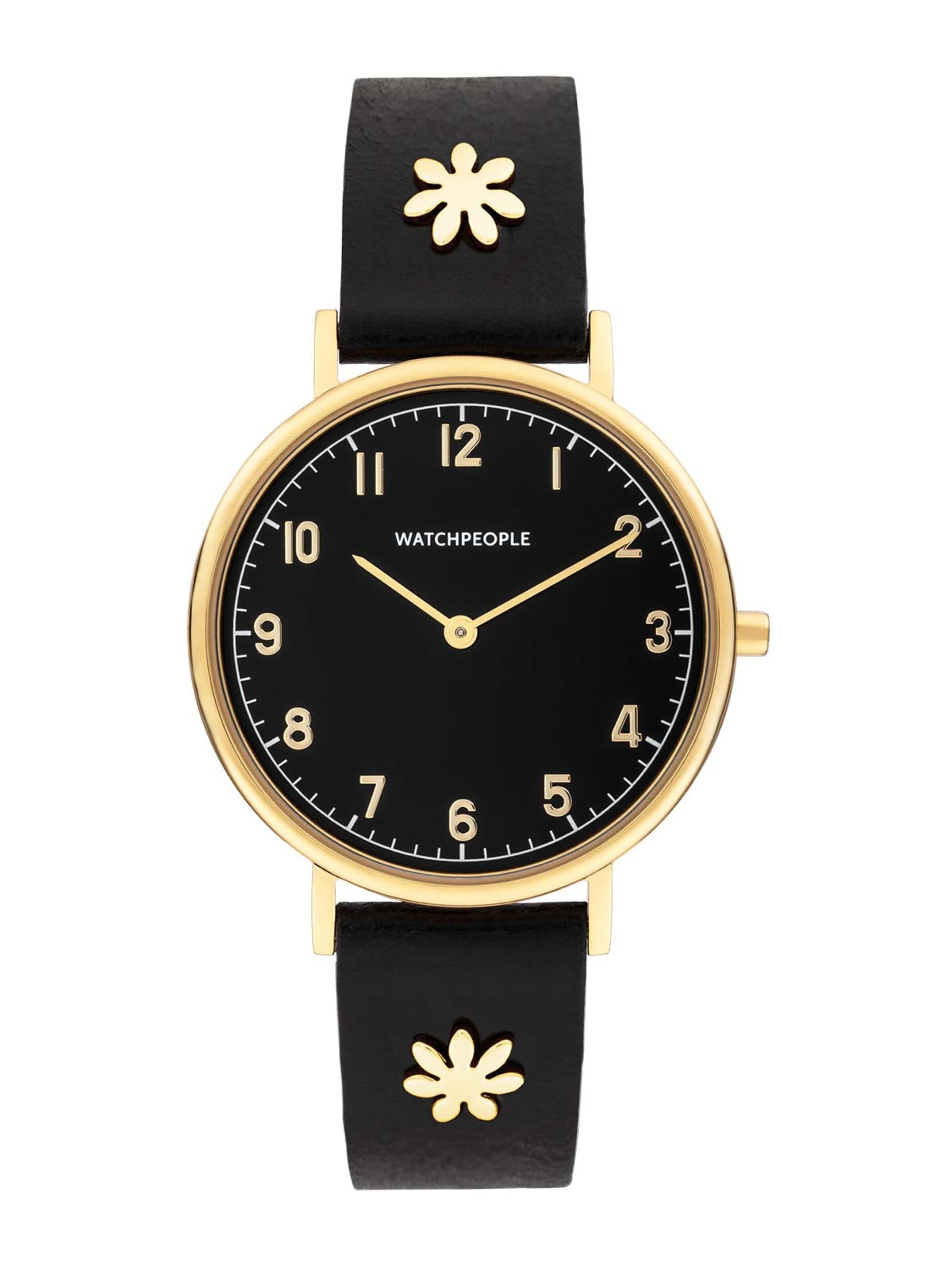 WALTER GROPIUS Analoguhr 'JEWELS FLOWER 2'‌‌‌‌ in Schwarz: Vorderseite