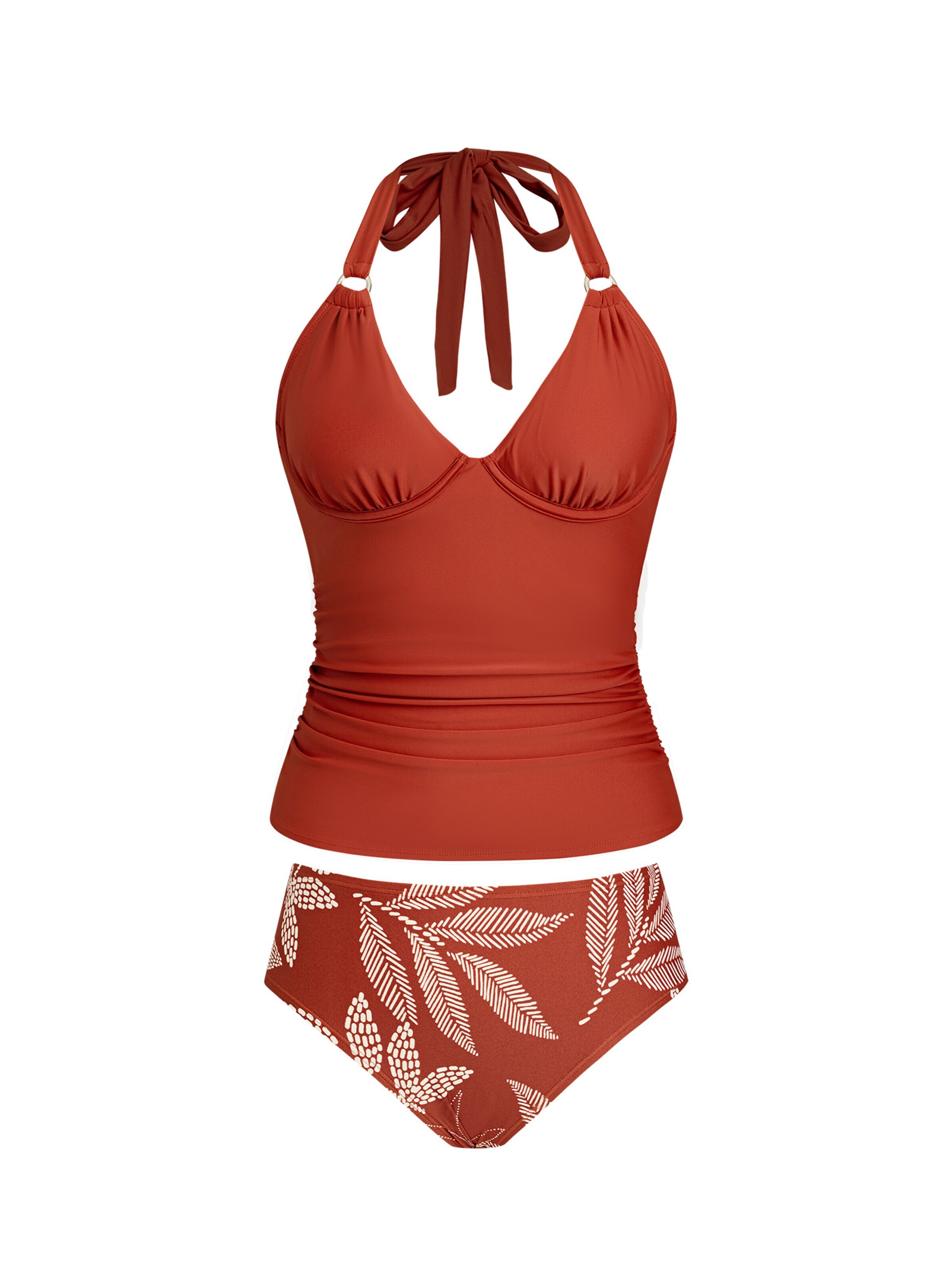 Cupshe Tankini 'Halter straps' in Red: front
