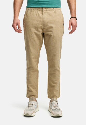 Regular Pantalon 'Nandos' INDICODE JEANS en beige : devant