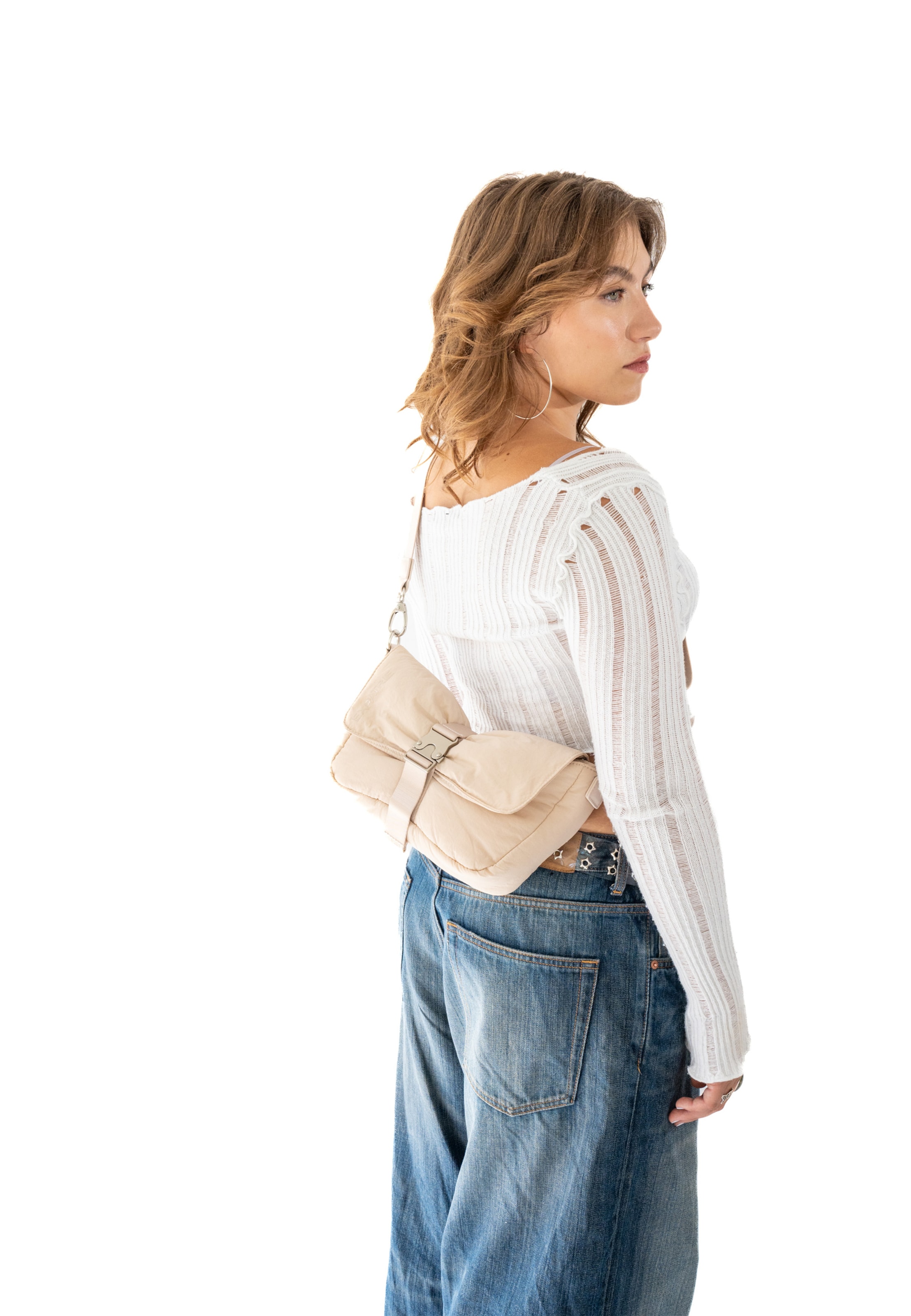 Expatrié Taška cez rameno 'Bobby' - Béžová: predná strana